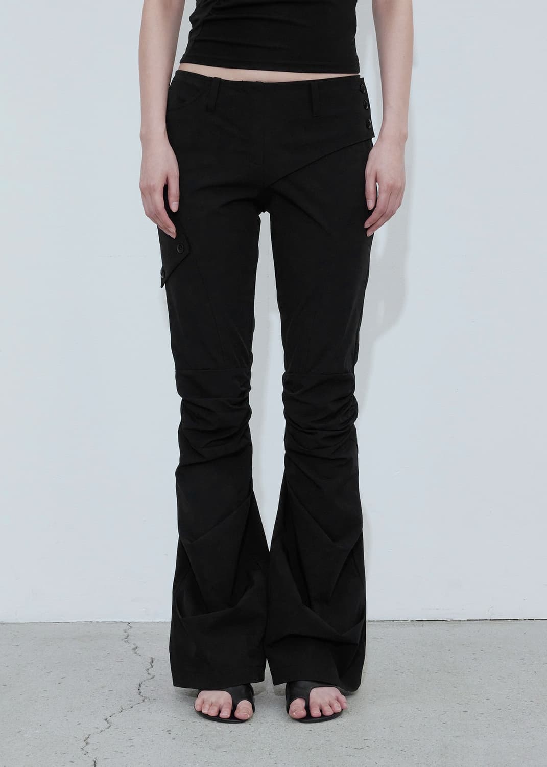 보헤미안서울 knee shirring 부츠컷 팬츠 상품이미지2