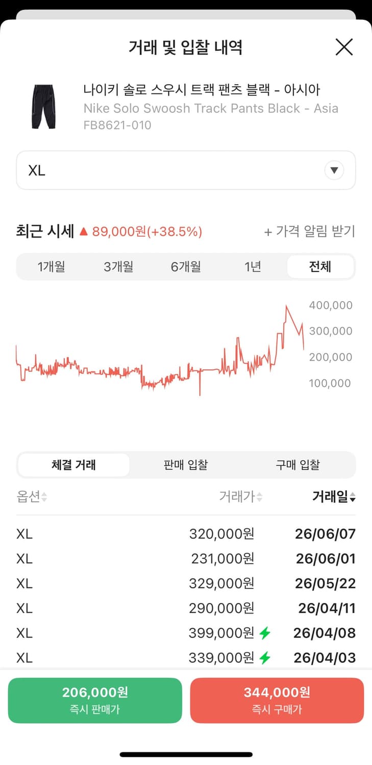 나이키 솔로 스우시 트랙 팬츠 블랙 - XL 상품이미지3