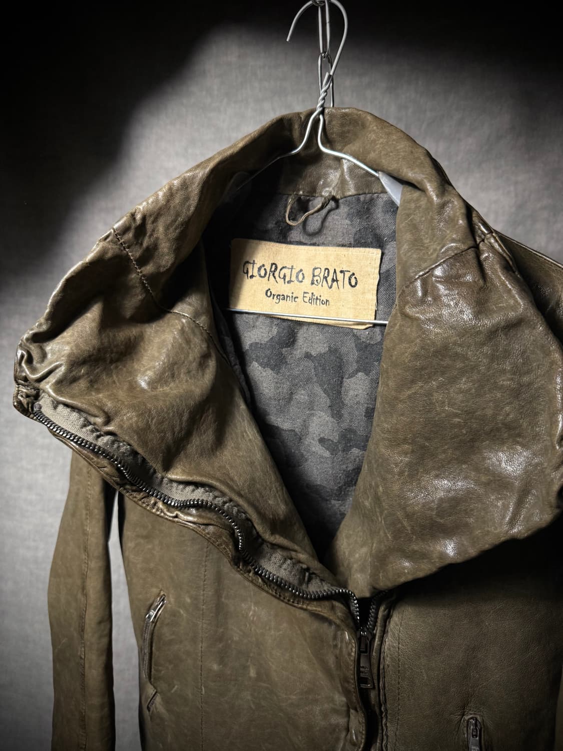 GIORGIO BRATO High Neck Leather Jacket 상품이미지6