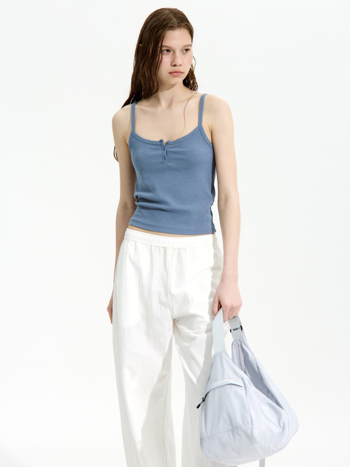 Henry Henley Neck Camisole Blue 상품이미지2