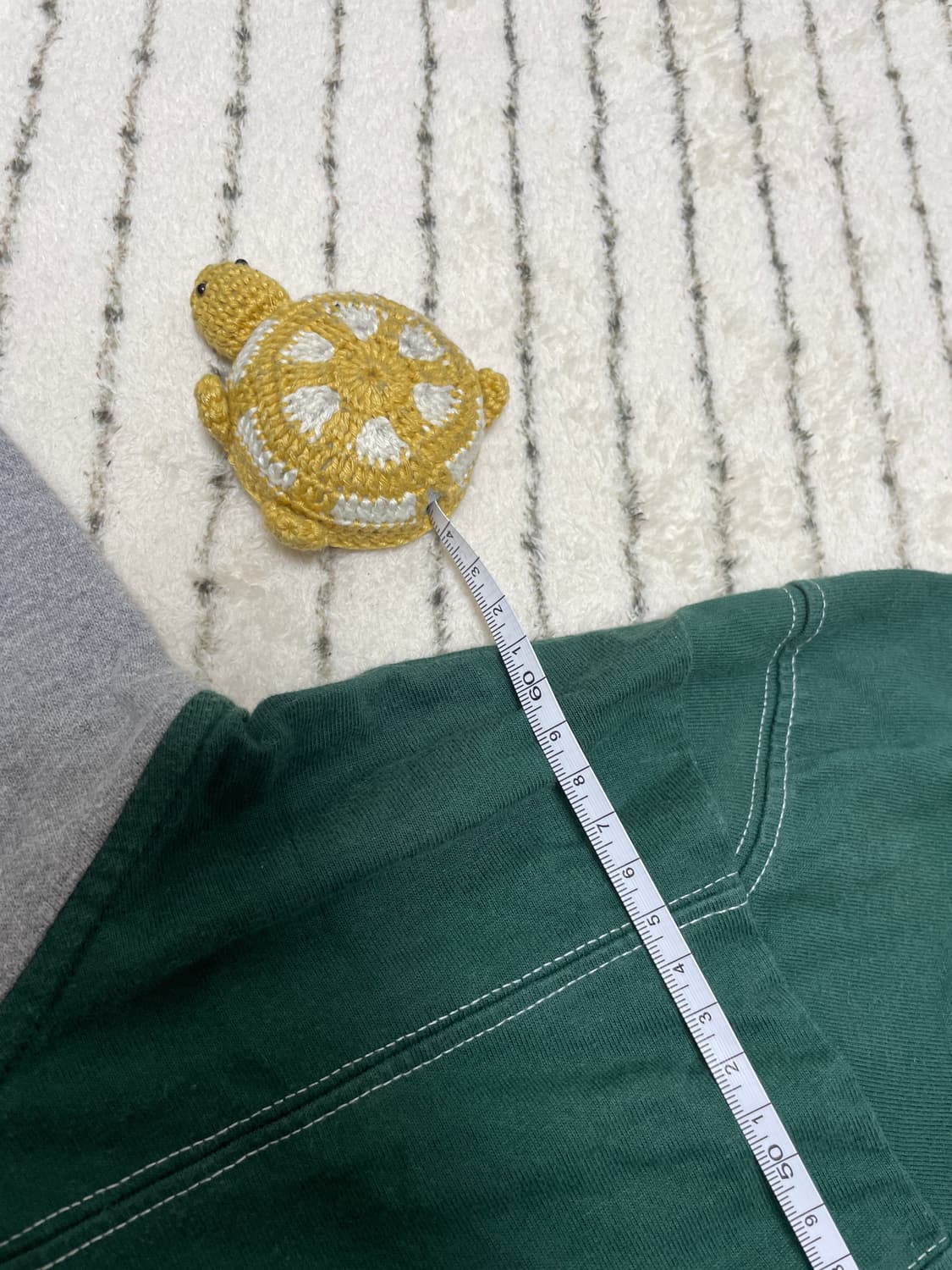 스투시 그린 스트라이프 후드 헨리넥 티셔츠 S사이즈 상품이미지7