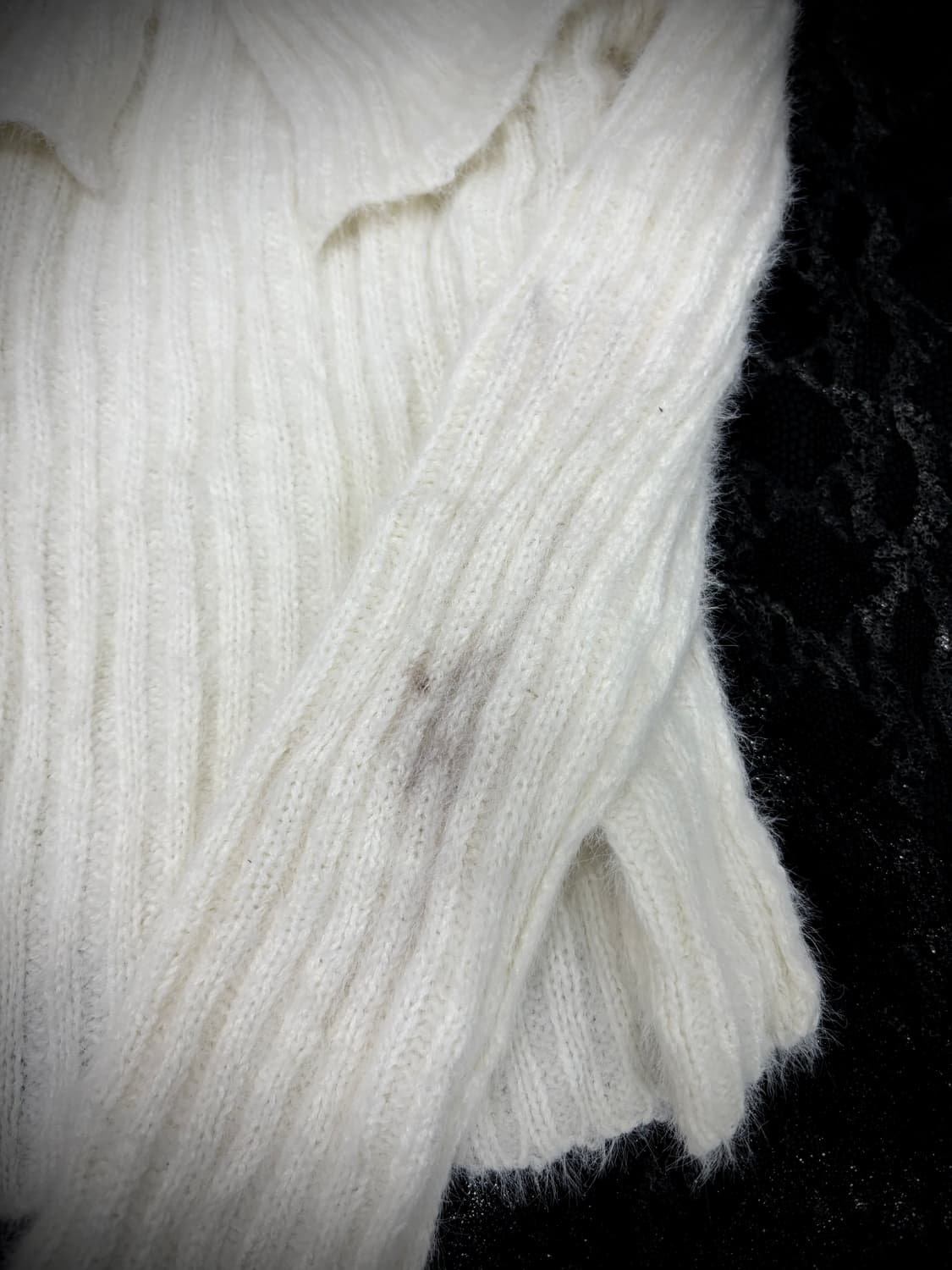 “Vintage” 00‘s Off Shoulder White Knit S 상품이미지3