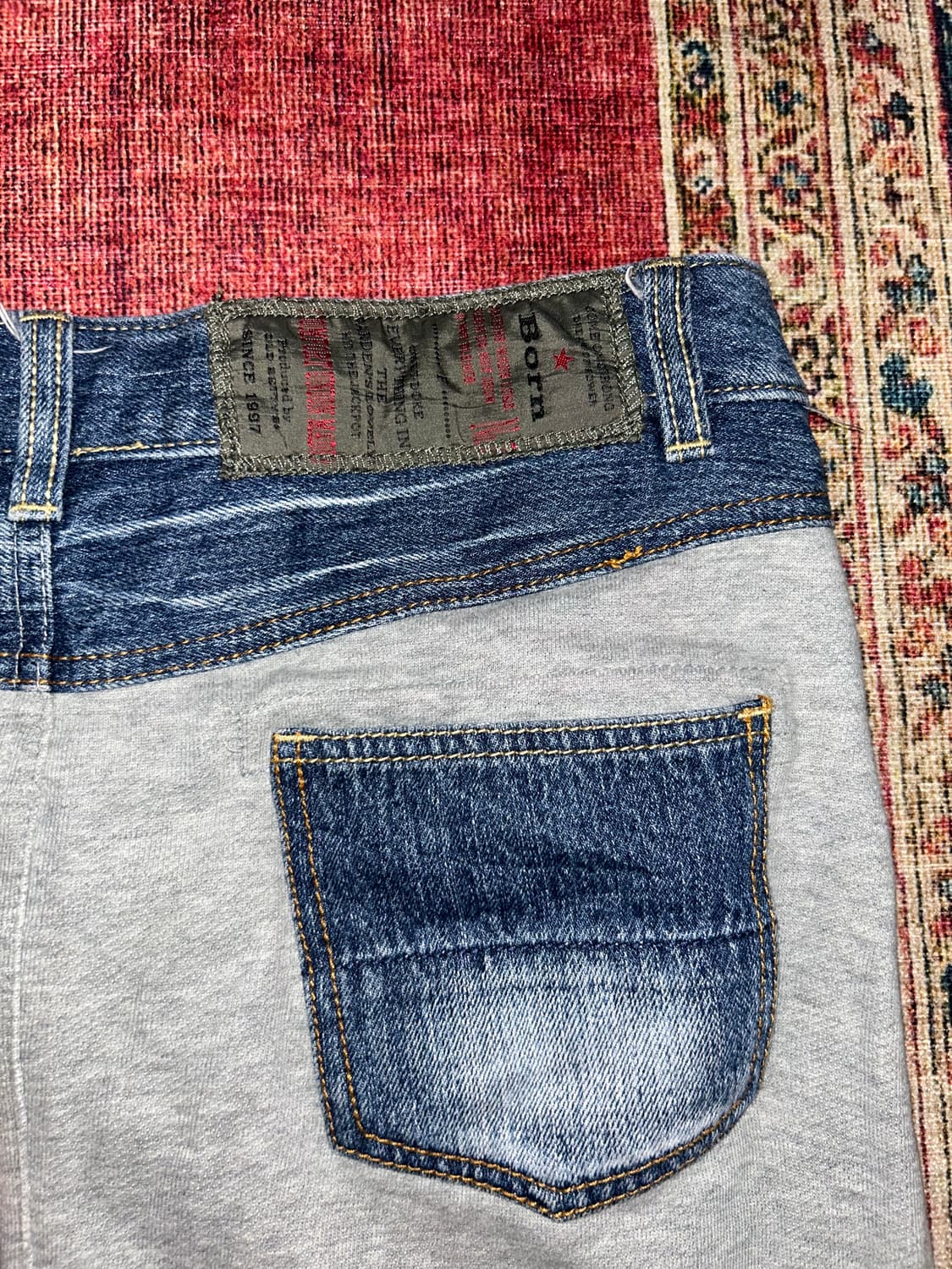 빈티지 데님 트레이닝 믹스매치 스커트  상품이미지4