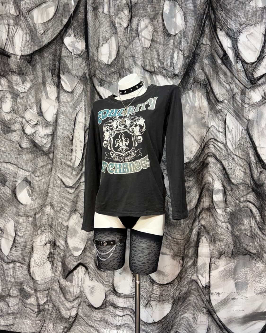 Y2K Glitter dagger Printing long sleeve 상품이미지2