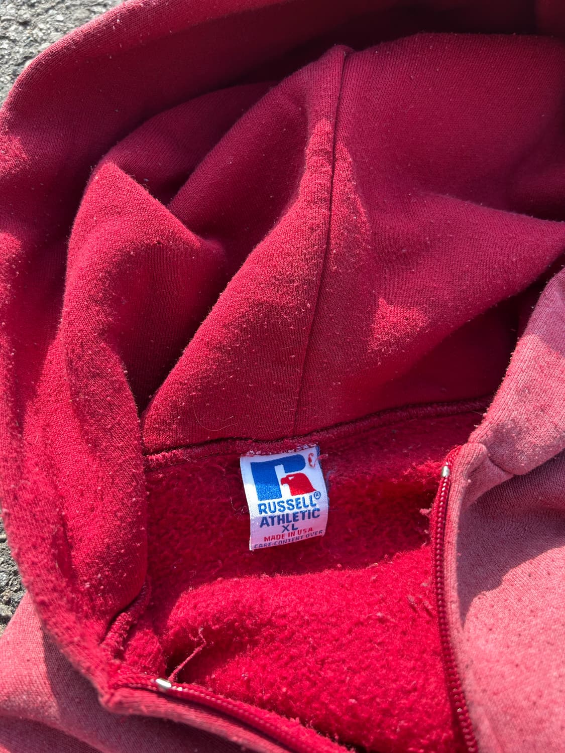 90‘s 러셀 페이드 후드집업 XL 상품이미지6