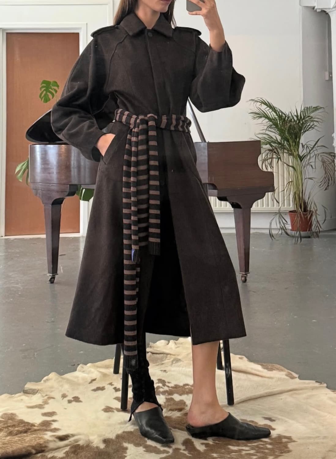 팔로마울 Bela 스트라이프 머플러/차콜 상품이미지6