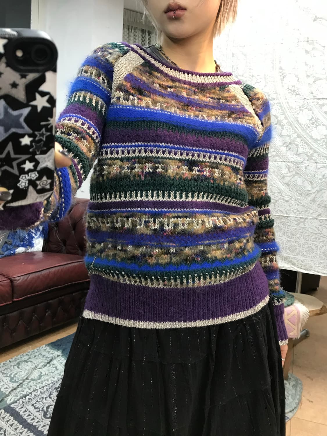 쥬시꾸뛰르 한섬 여성 멀티컬러 울 니트  상품이미지2