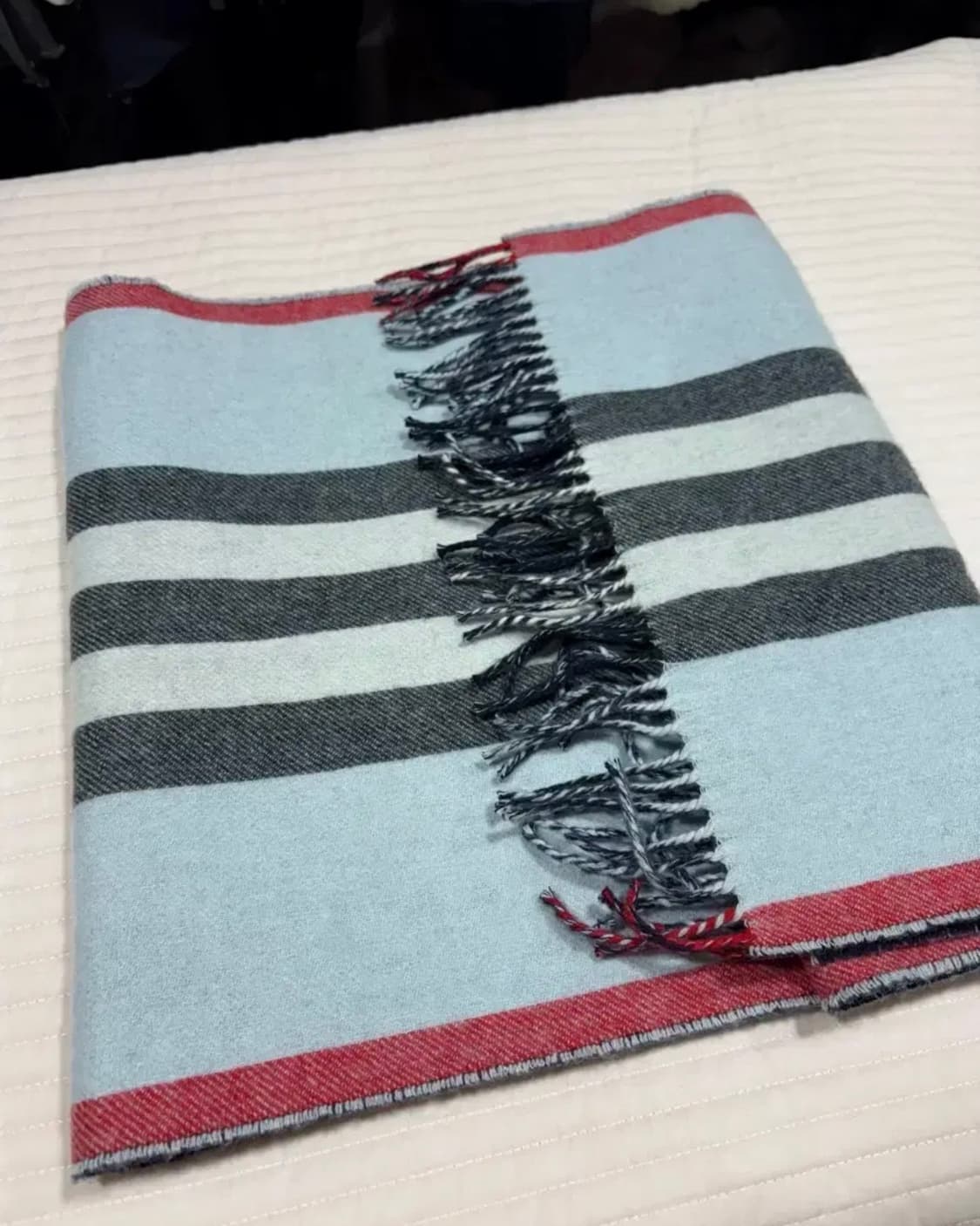 버버리 캐시미어 스카프 페일 블루 상품이미지2