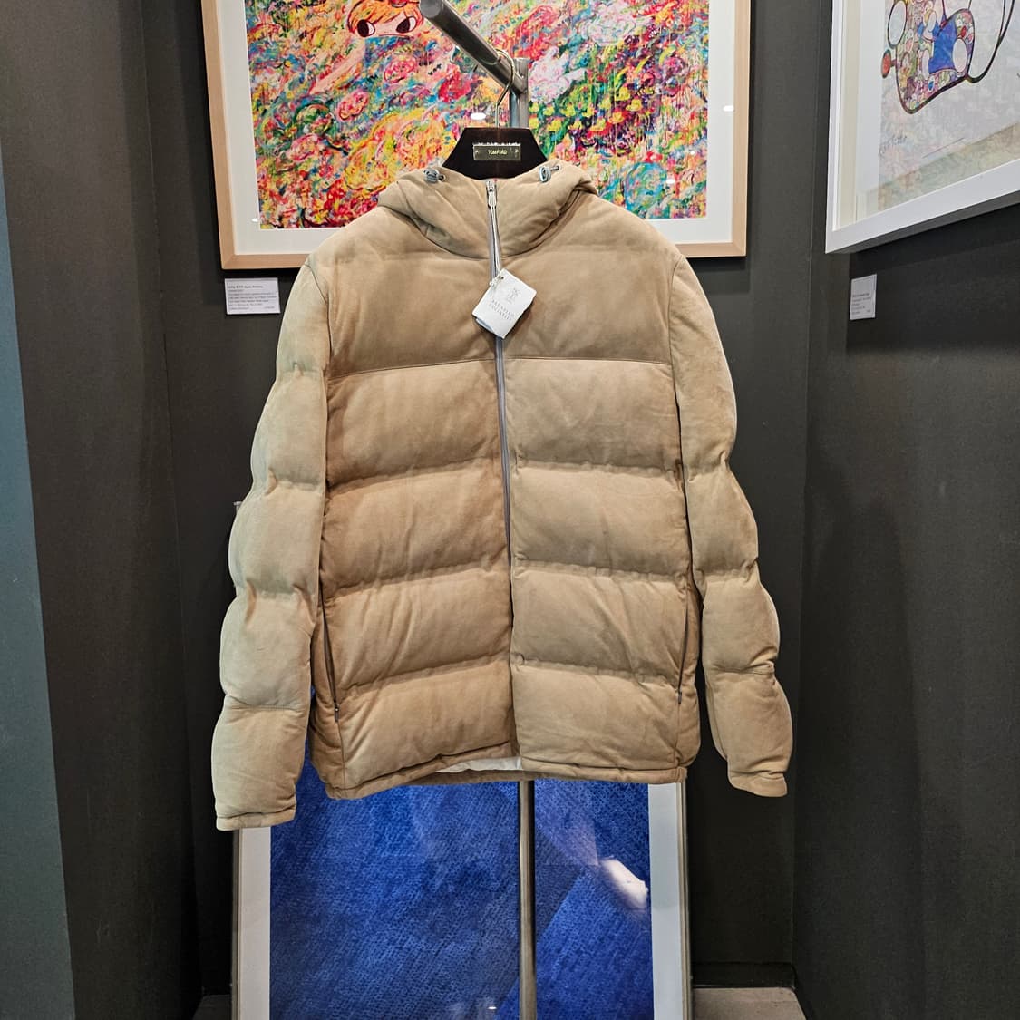 브루넬로 쿠치넬리 후디드 스웨이드 다운 신상 패딩 상품이미지2