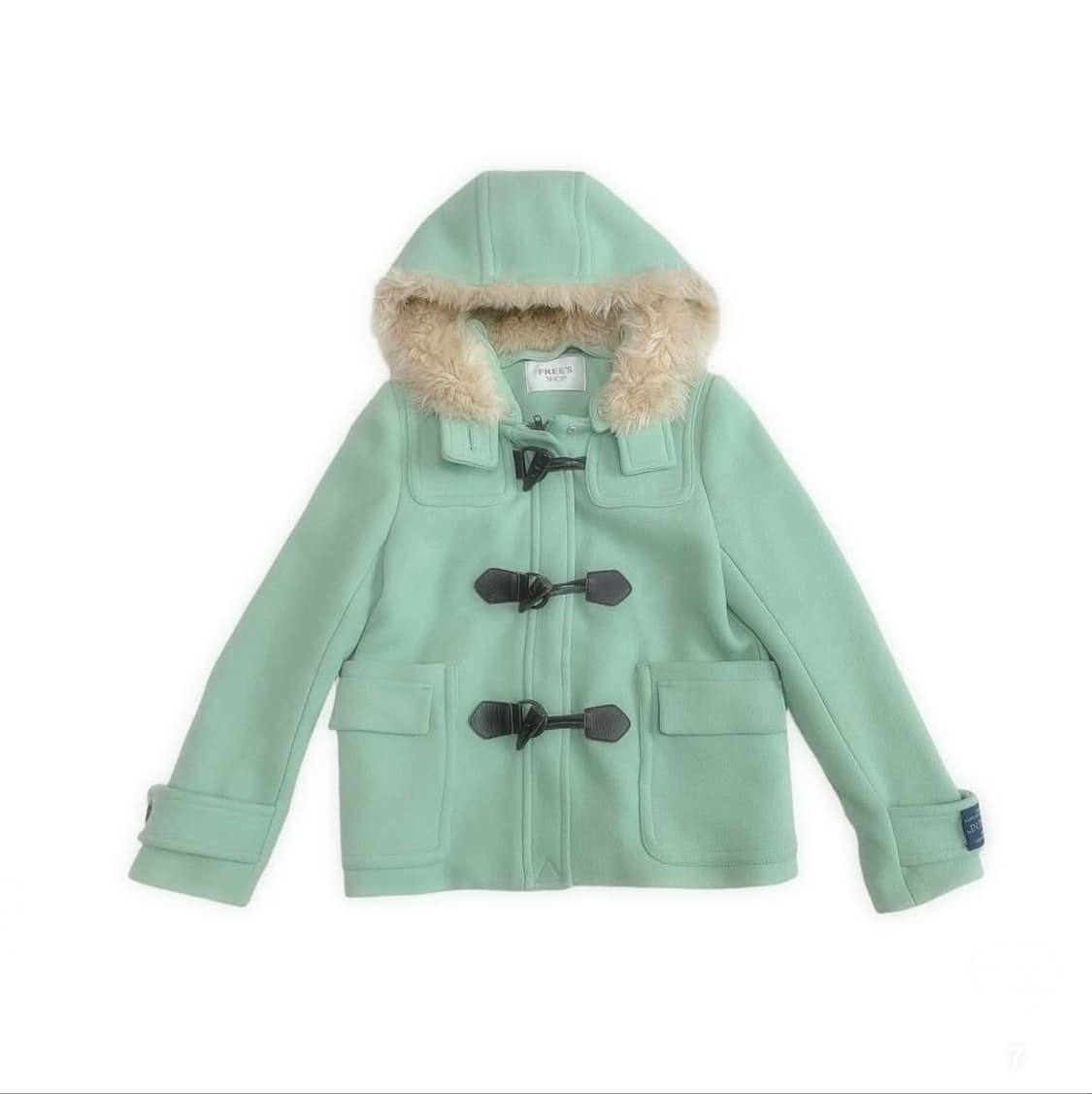 무드브릿지 민트색 퍼 후드 떡볶이코트 상품이미지1