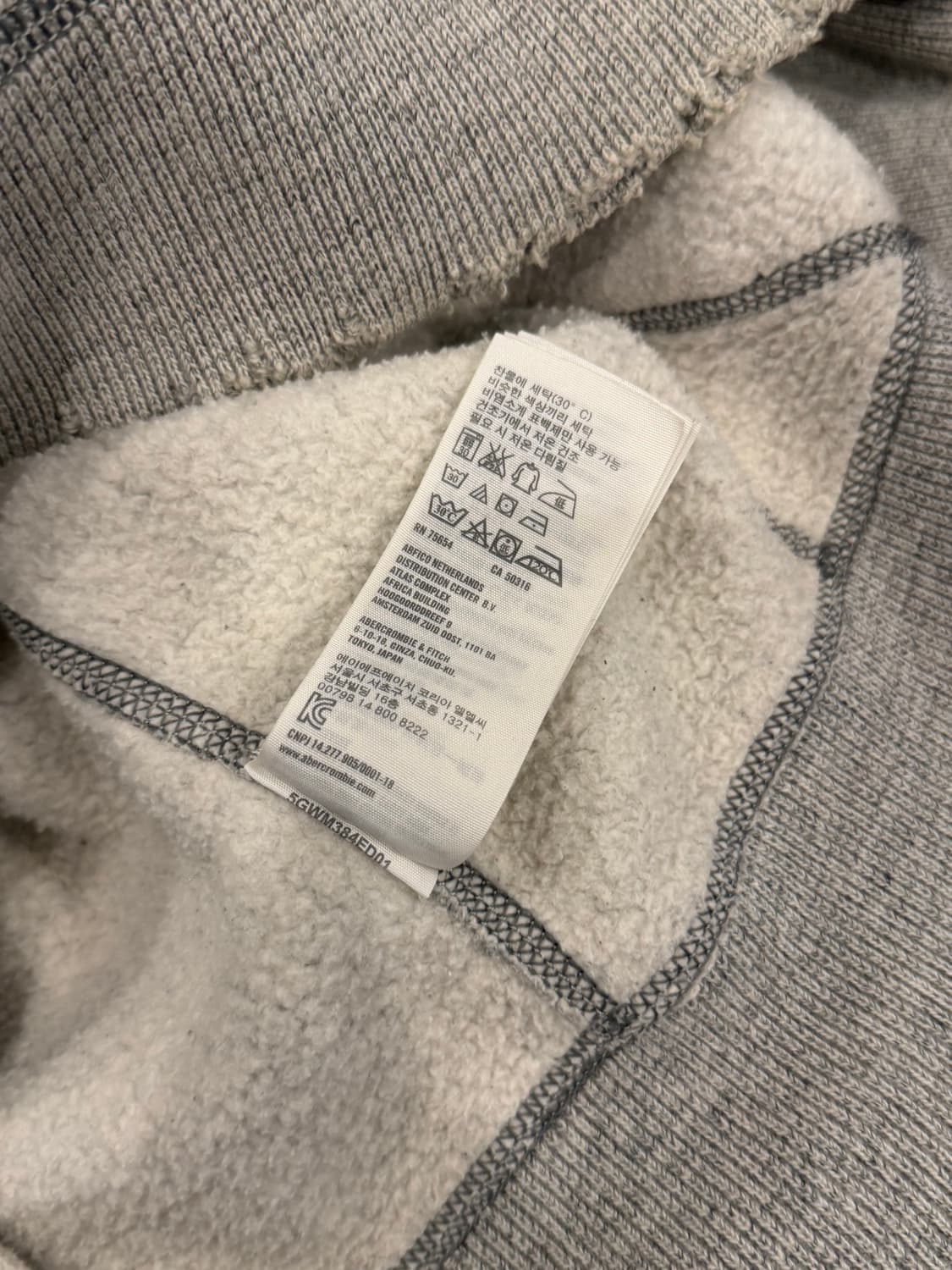 Abercrombie 아베크롬비 빈티지 디스트레스드 와플 후드 집업 상품이미지10