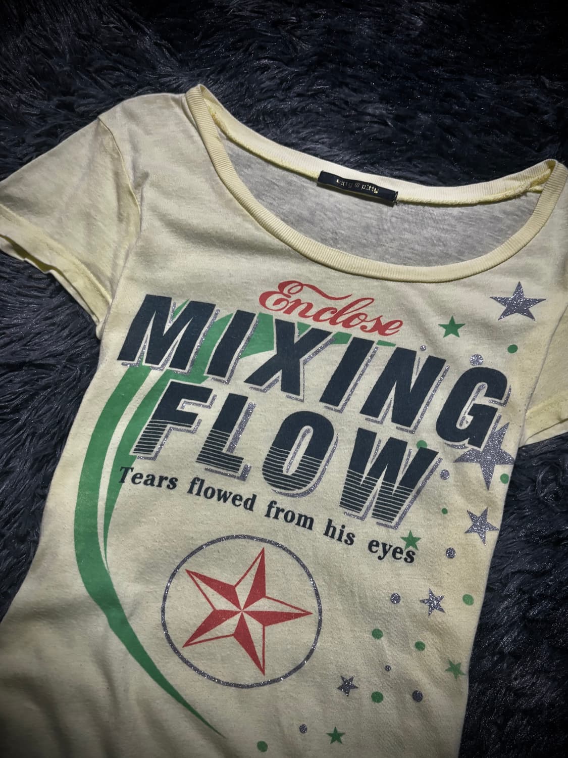 스타 프린팅 레터링 반팔 티셔츠 상품이미지3