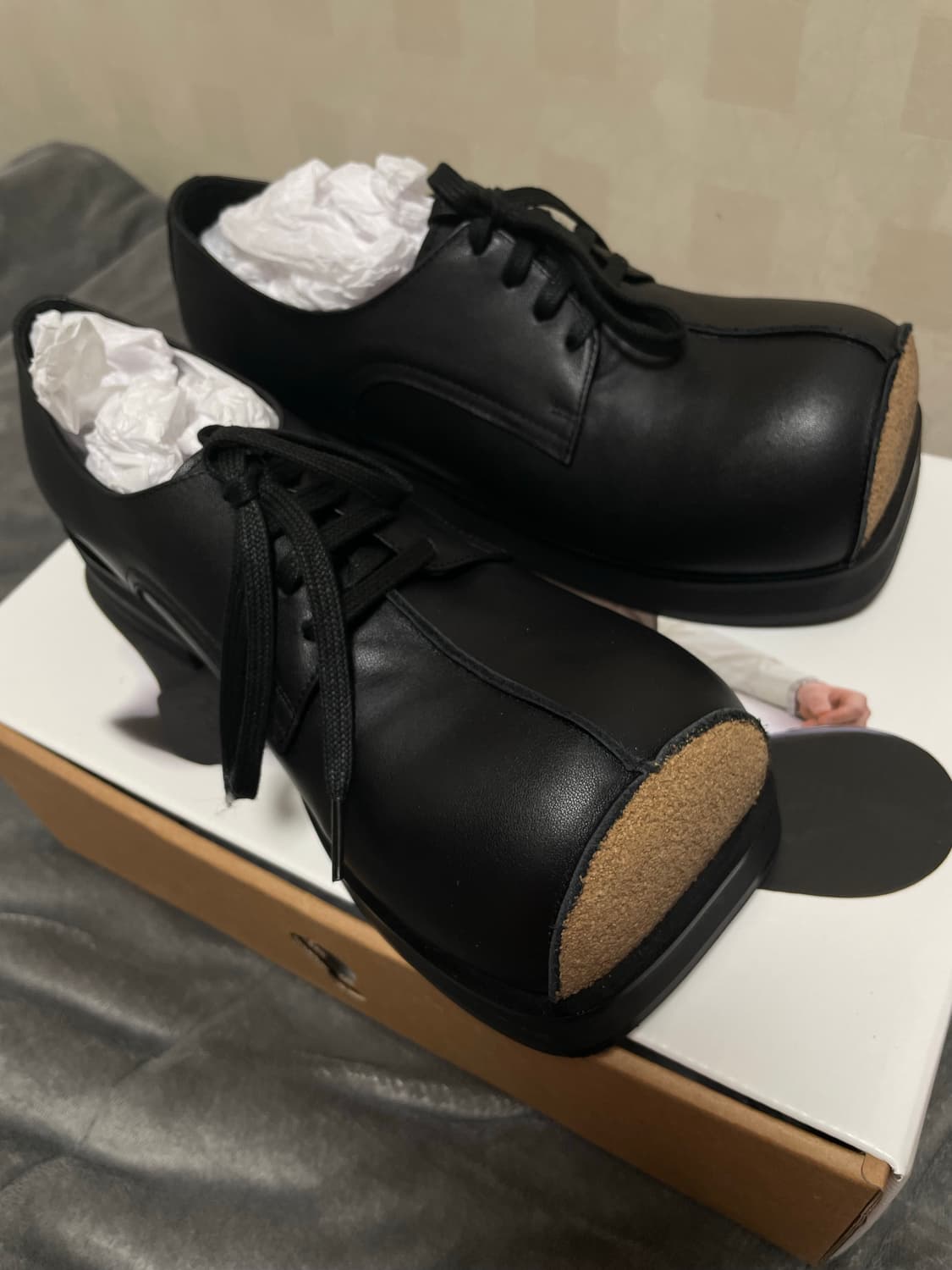 41size) 노아이디어 오버사이즈 스퀘어토 더비 슈즈 상품이미지3