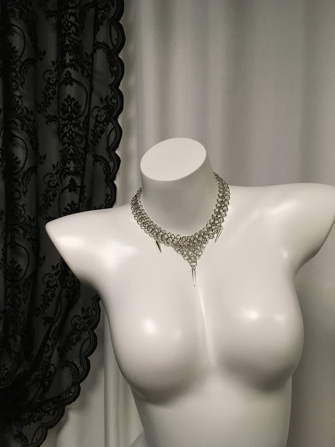 Vintage 핀터레스트 뿔 드롭 나나펑크 메탈 초커 네크리스 목걸이 상품이미지5