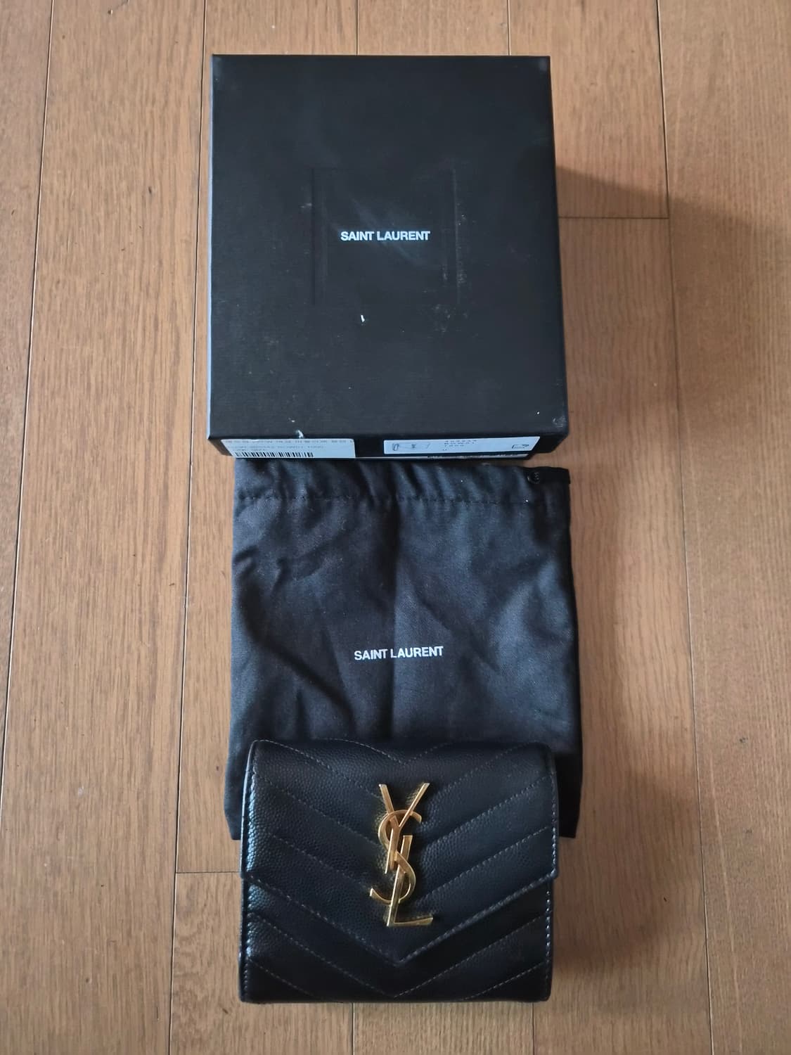 (정품) 생로랑 엔벨로프 마틀라세 반지갑 블랙 (명품 여성 가방) 상품이미지1