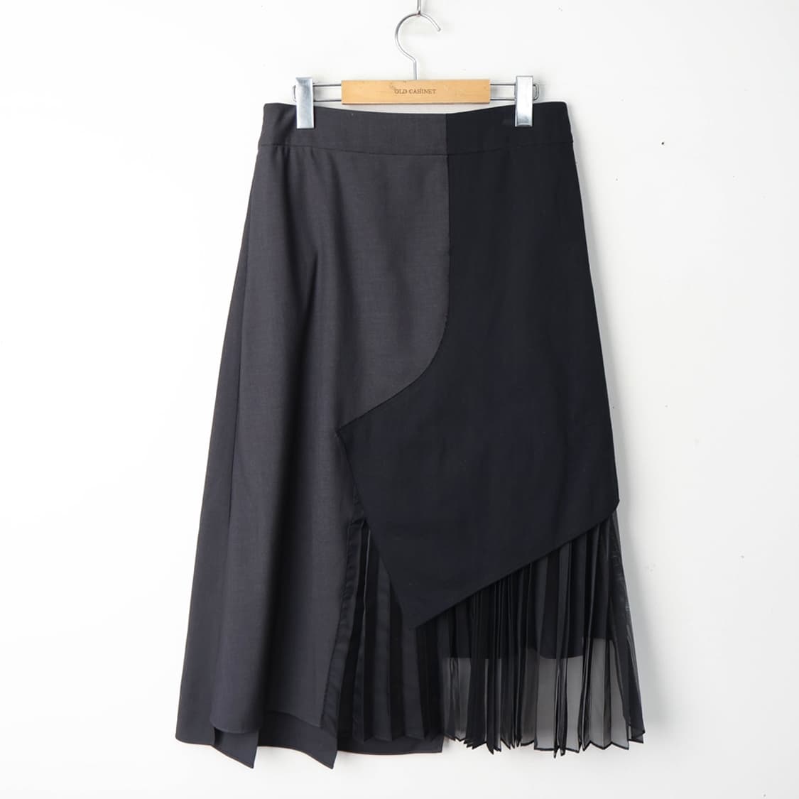 28/피플오브더월드 헤링본 콤비 플리츠스커트 상품이미지2