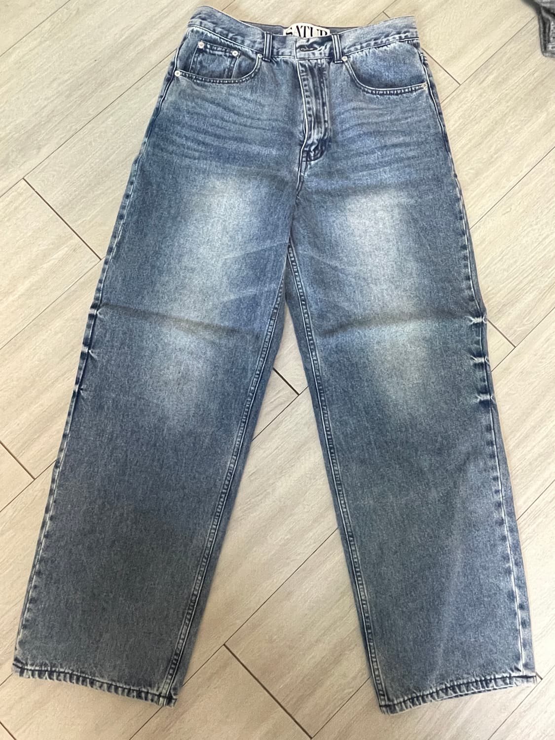 (Satur) 세터 핀턱 워시드 와이드 데님팬츠 라이트 블루 상품이미지3