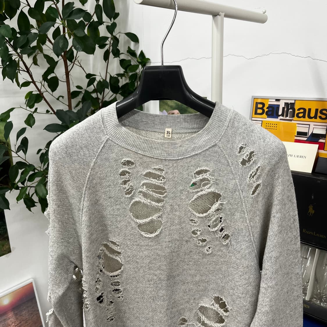 R13 알써틴 디스트레스드 사이드집업 스웻셔츠 XS 상품이미지2