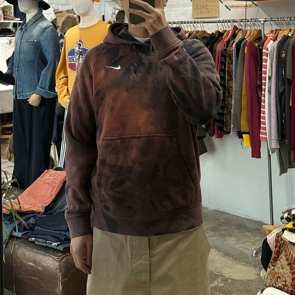 (착용컷) 나이키 타이다이 후드 티셔츠 (남성용 100) 상품이미지3