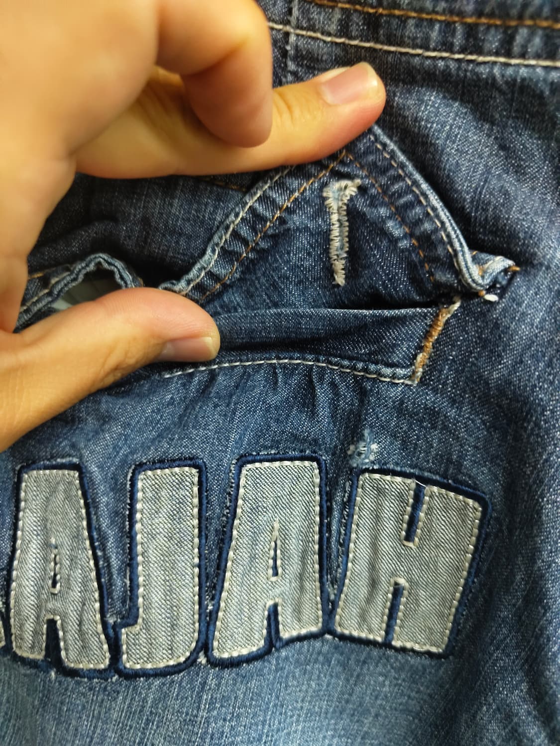 34) MAJAH FLAVAH (MF!) 데님 버뮤다 팬츠 팝니다 상품이미지5
