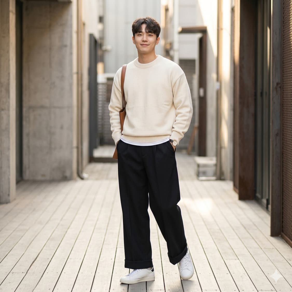 쿠어(COOR) 버진 울 와이드 슬랙스 팬츠 상품이미지1