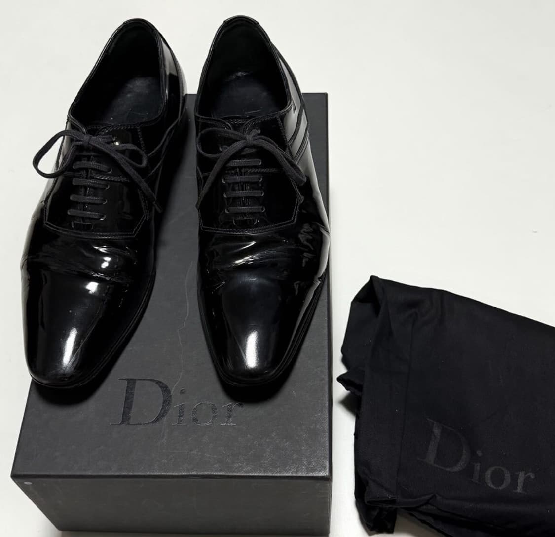 Dior homme 에디기 에나멜 코팅 레더 드레스 슈즈 41 상품이미지1