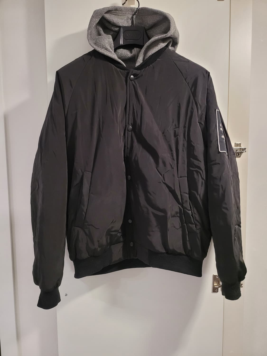 후드 항공점퍼 블랙 (가슴 63 / 총장 65) 상품이미지1