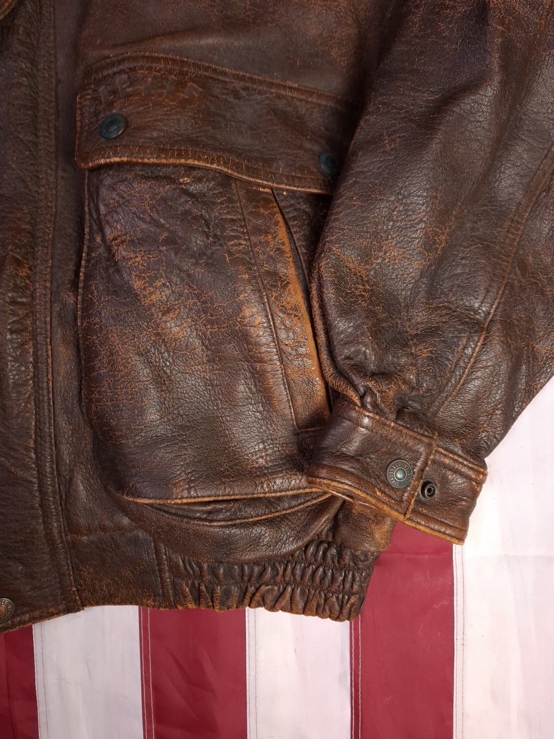 80's 오리지날 리바이스 리얼레더 항공자켓 상품이미지8