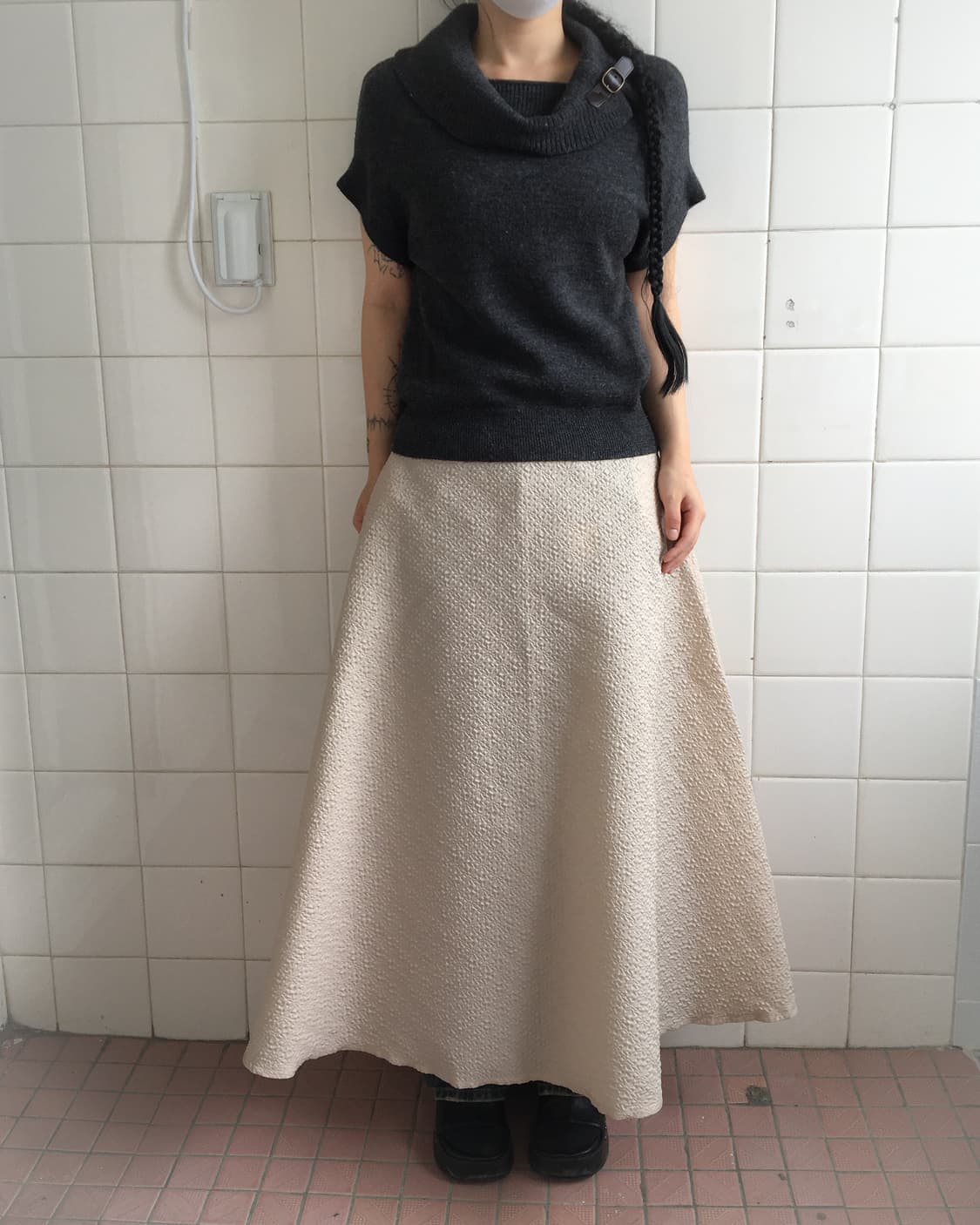 High neck belted point knit 상품이미지4