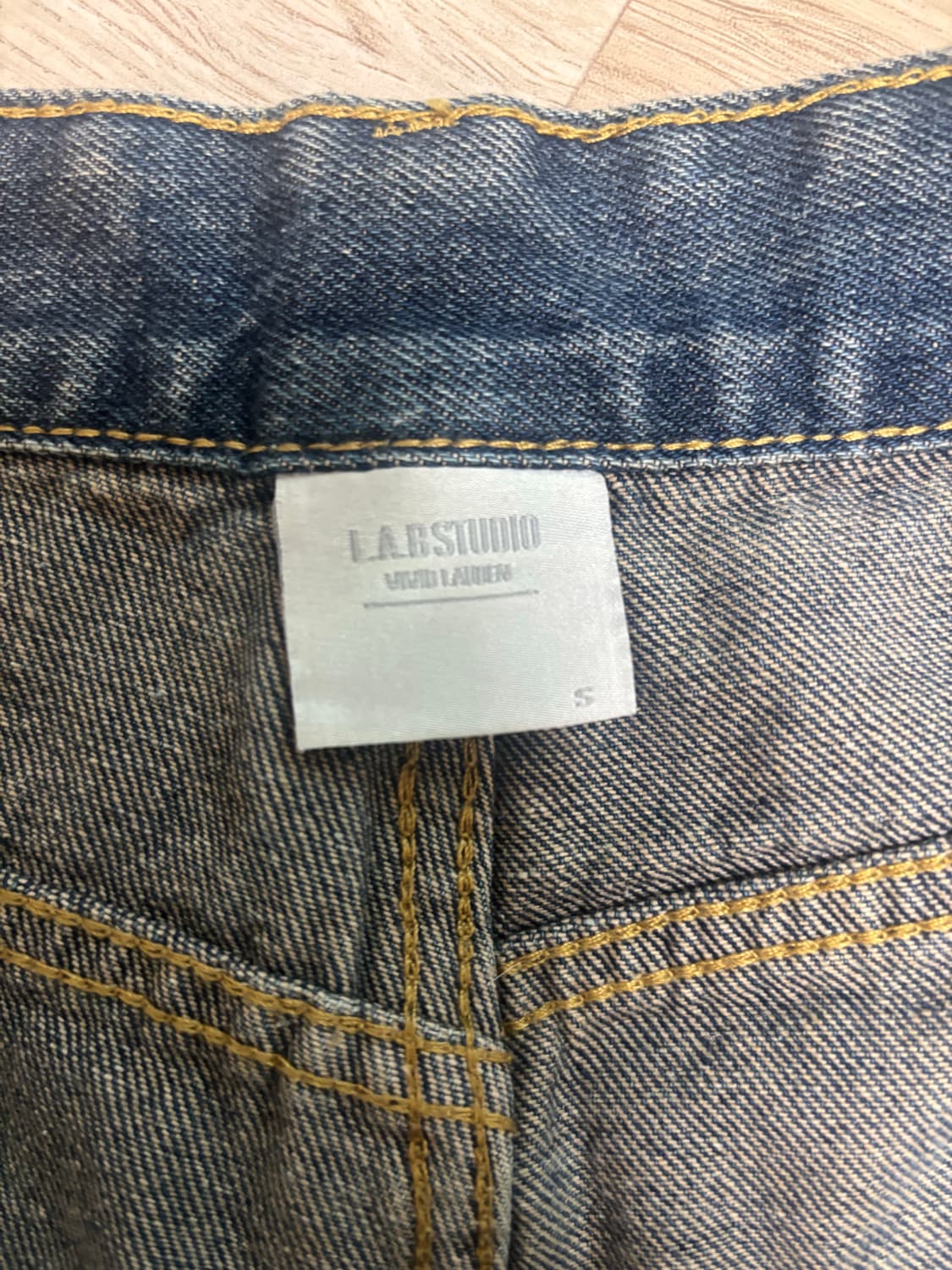 중청 워싱 커브드 팬츠 상품이미지4