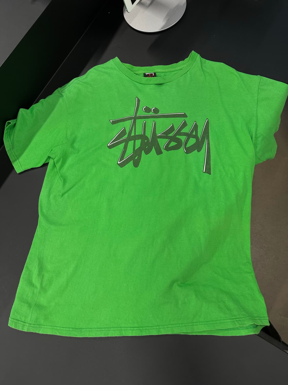 스투시 00,s 스탁 빅로고 그린 반팔 티셔츠 상품이미지4