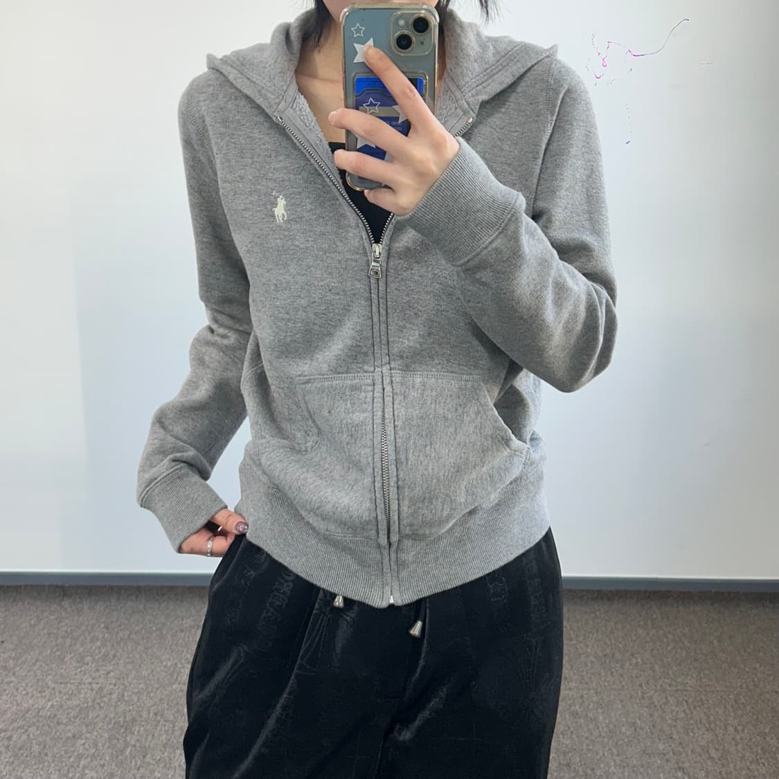 Polo 폴로 화이트포니 그레이 후드집업 상품이미지2