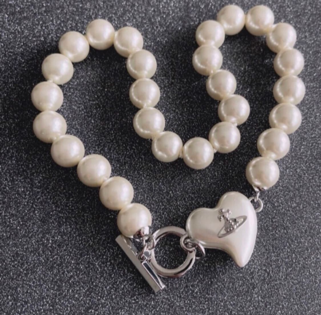 비비안웨스트우드 아카이브 진주 펄 하트 orb 초커 목걸이 상품이미지1