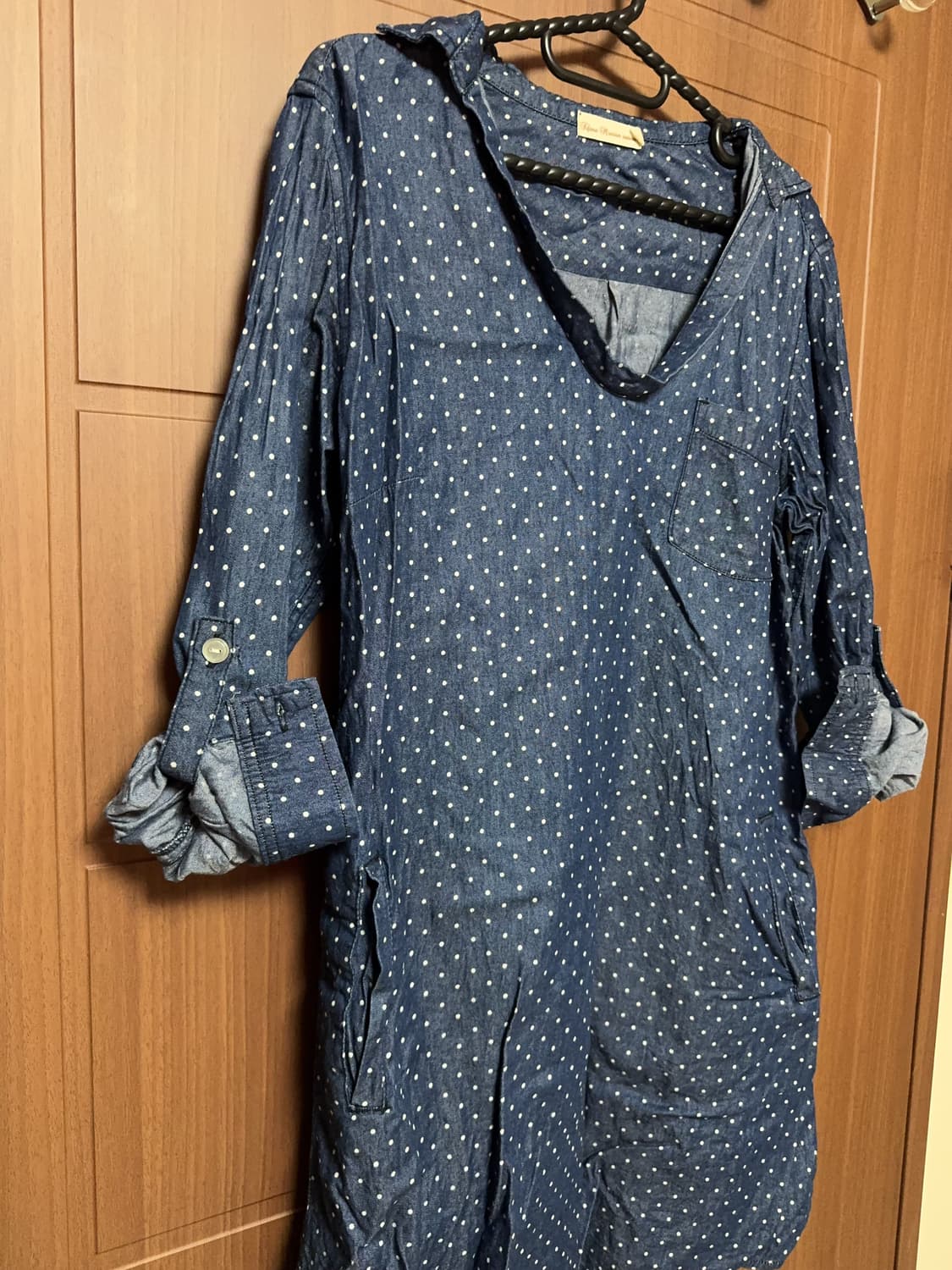 모리걸 체크 바선생 도트 레이스 둥근카라 셔츠 원피스 모음 상품이미지7