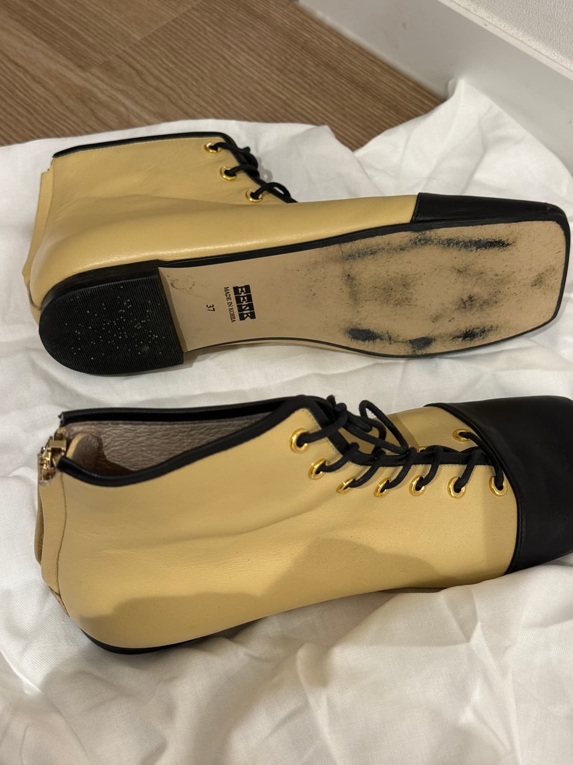 EENK 양가죽 레이스업 플랫 부츠 37 사이즈 상품이미지4