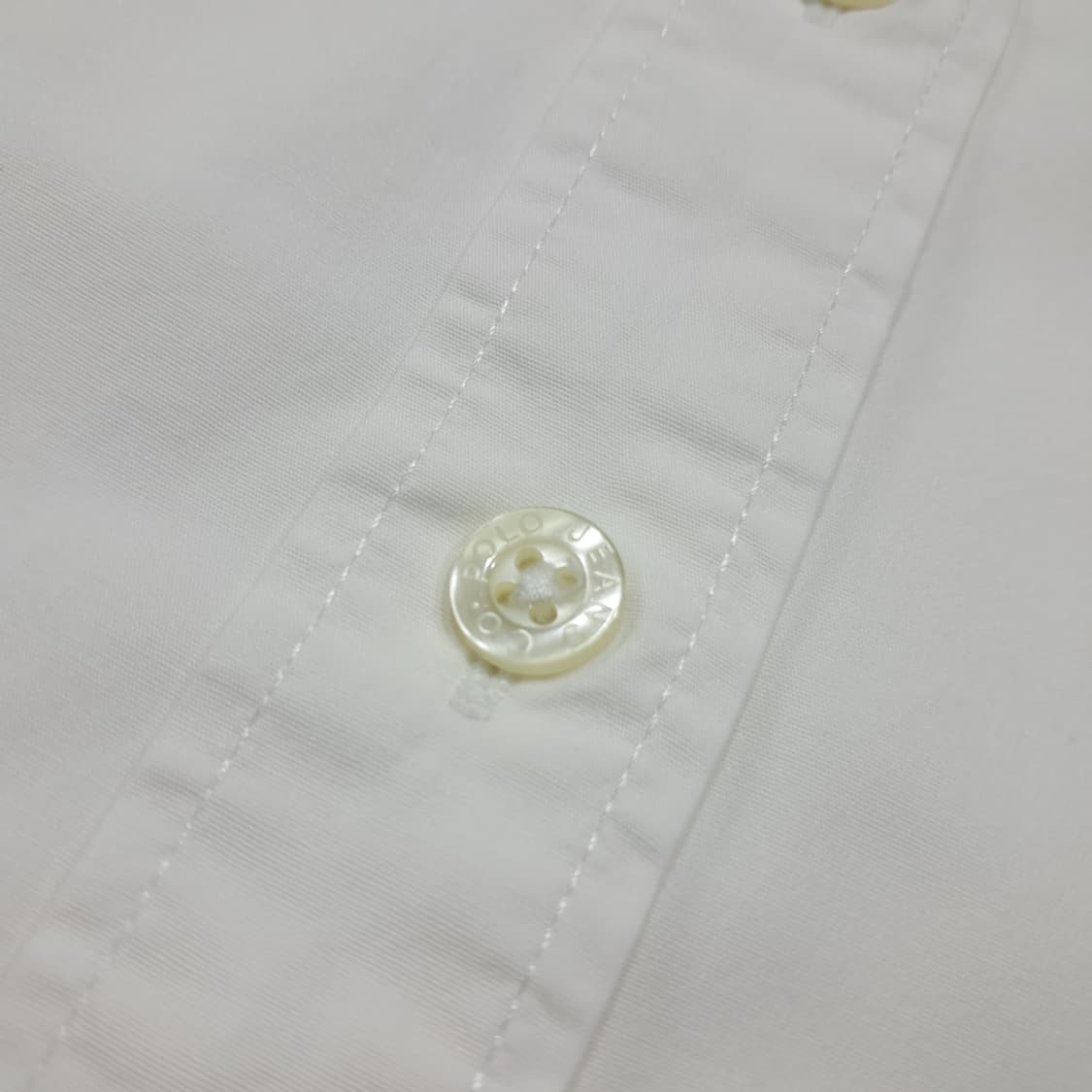 CK044 S 폴로 진스 90s 슬림핏 성조기자수 화이트 반팔 셔츠 남 상품이미지5