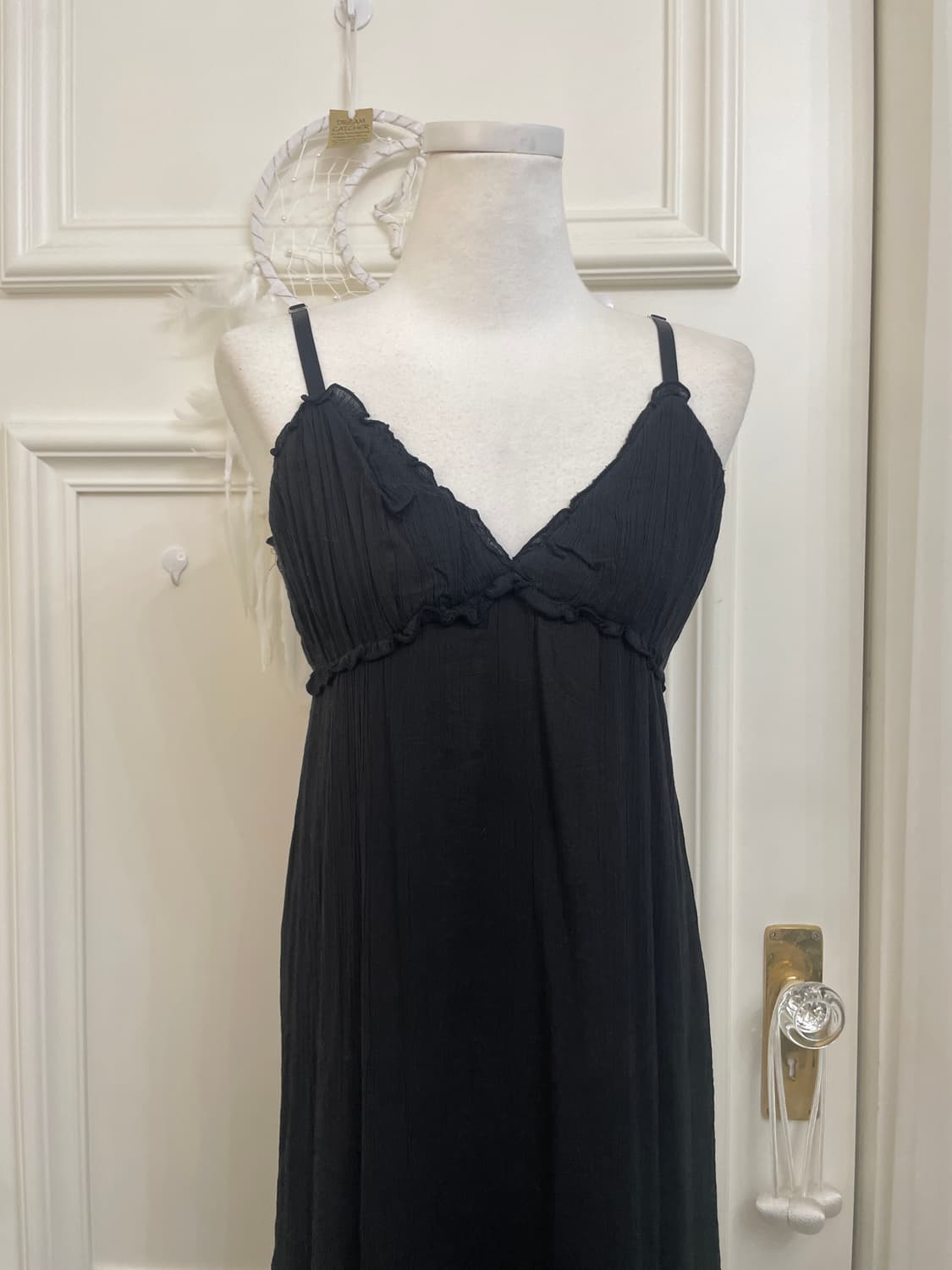 black ruffle shirring maxi opc 상품이미지5