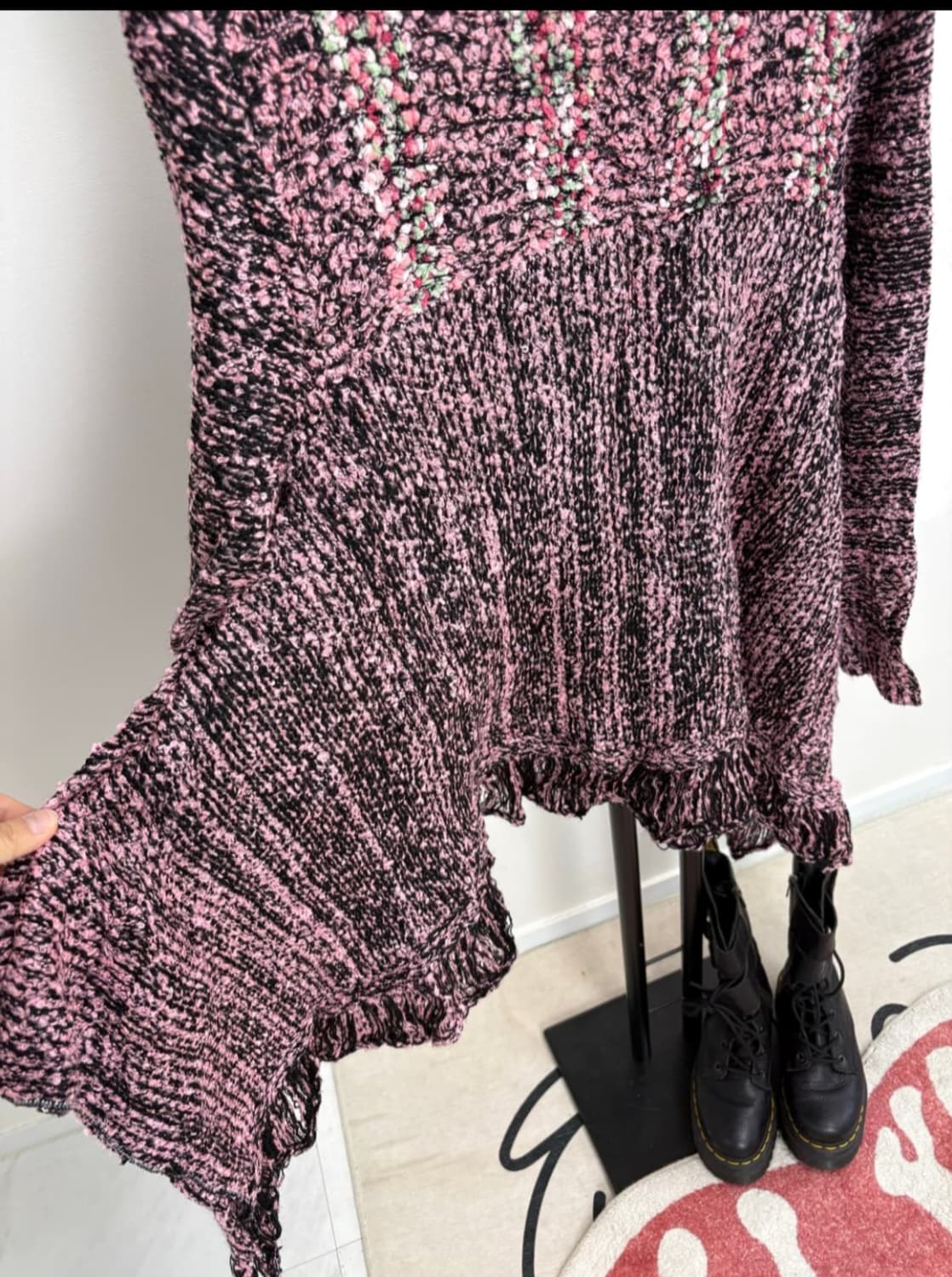 너드 그런지 핑크니트 상품이미지3