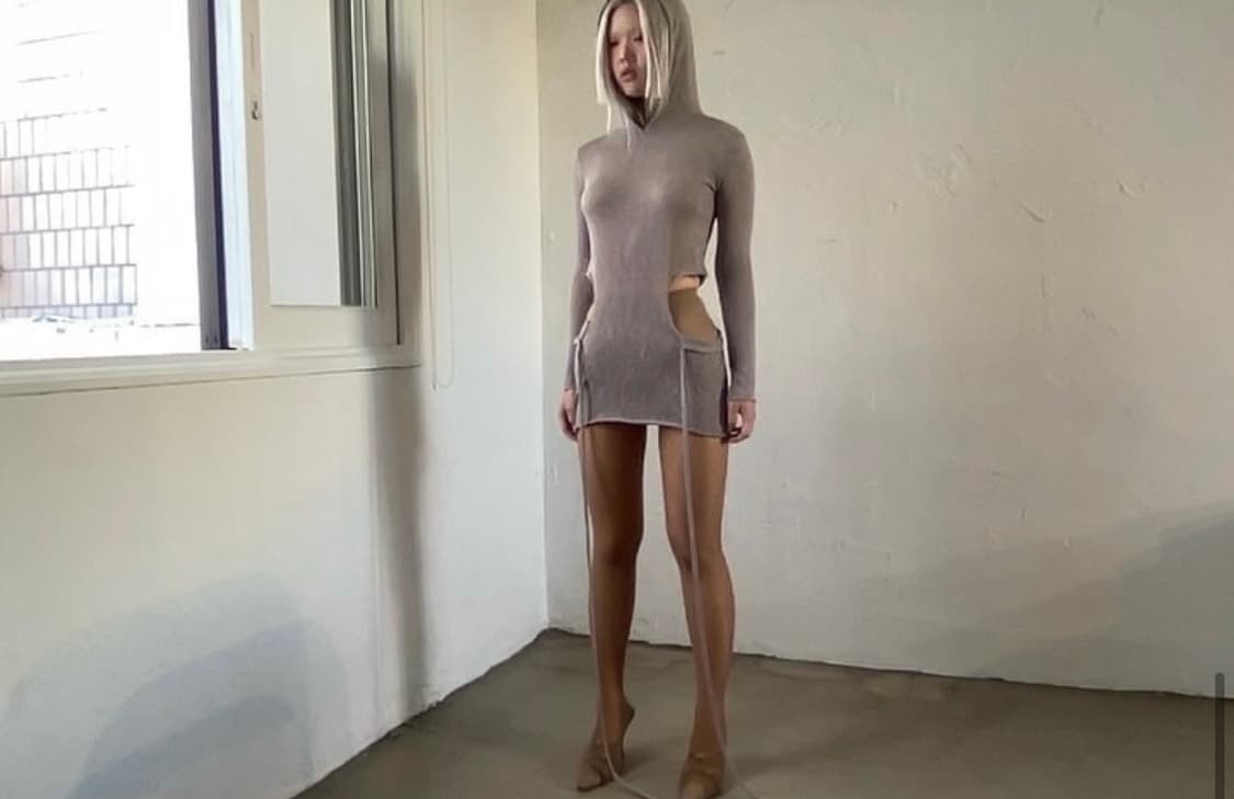 Weak generation hooded cut-out dress  상품이미지3