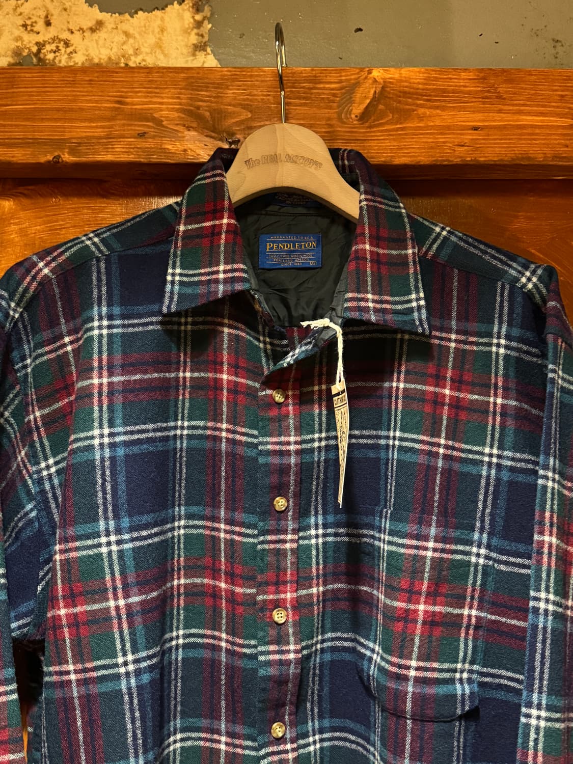 90s 펜들턴 울플란넬 타탄체크셔츠 (XL) 상품이미지4