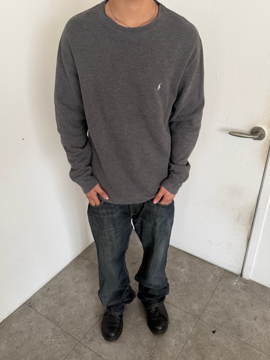 폴로 와플 롱슬리브 그레이 상품이미지5