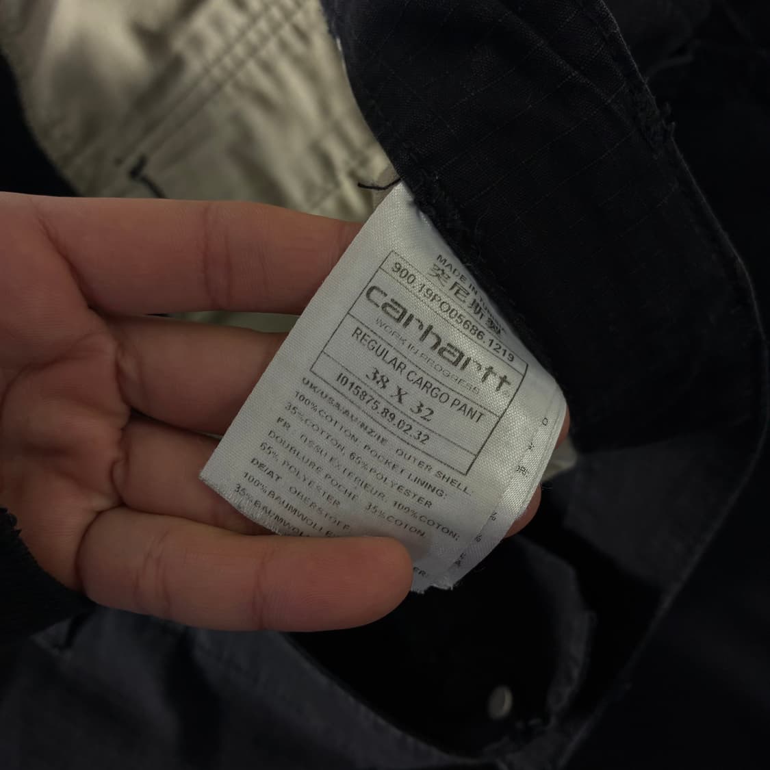 Carhartt 칼하트 블랙 레귤러 카고 팬츠 상품이미지8