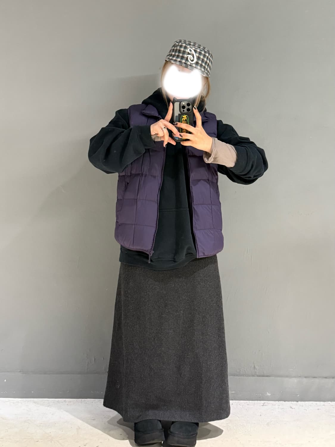 minimal design wool maxi skirt 상품이미지5