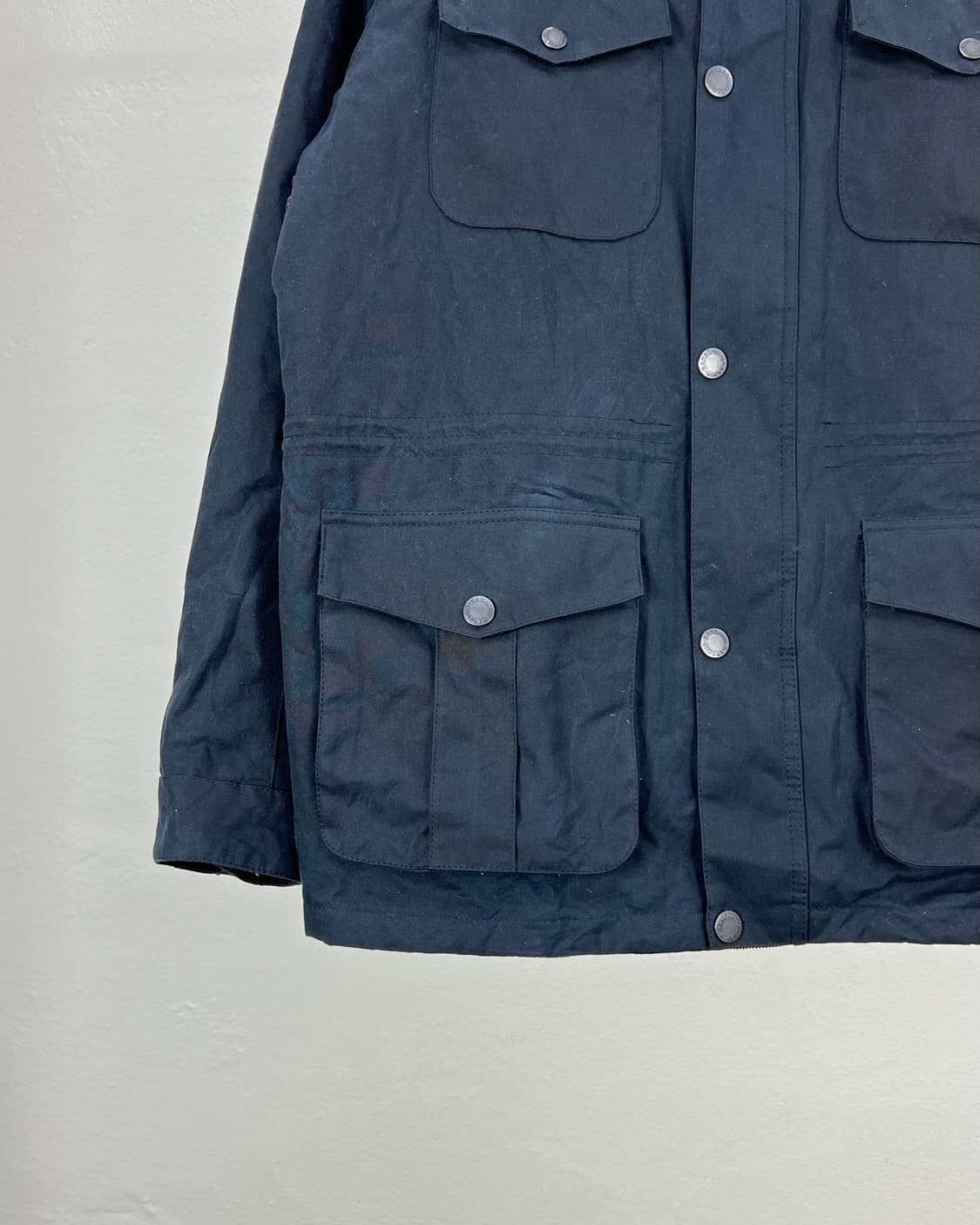 바버 딥 네이비 오그스턴 멀티 포켓 왁스 자켓 상품이미지4