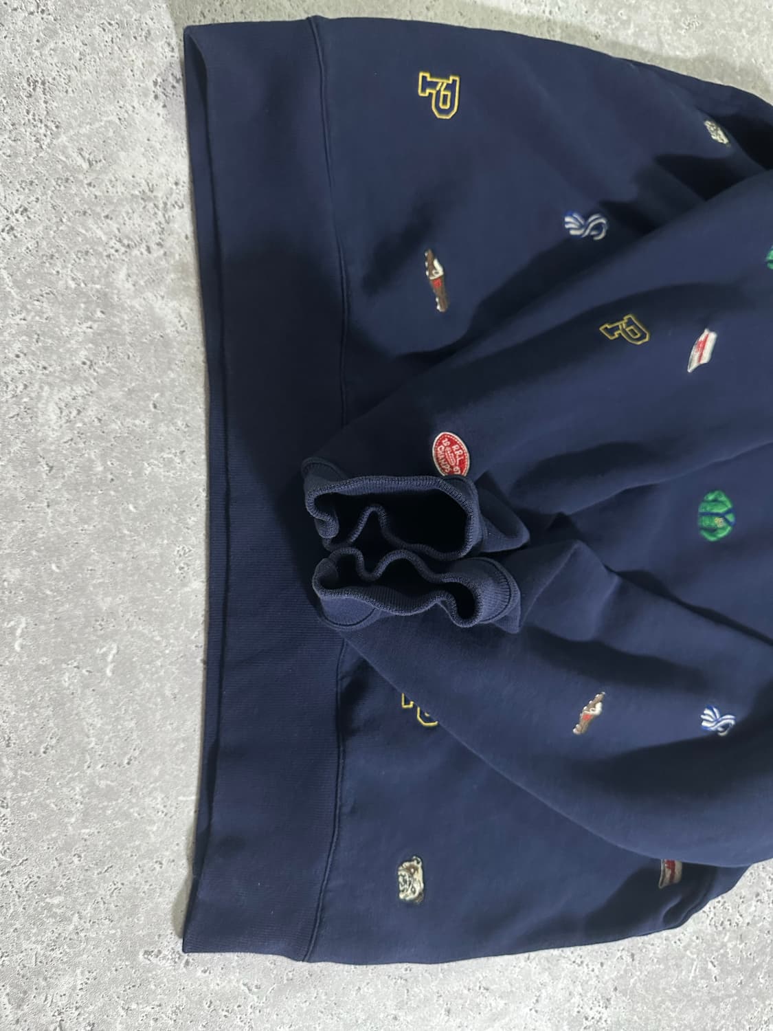 폴로 랄프로렌 네이비 멀티 포니 자수 기모 맨투맨 상품이미지4