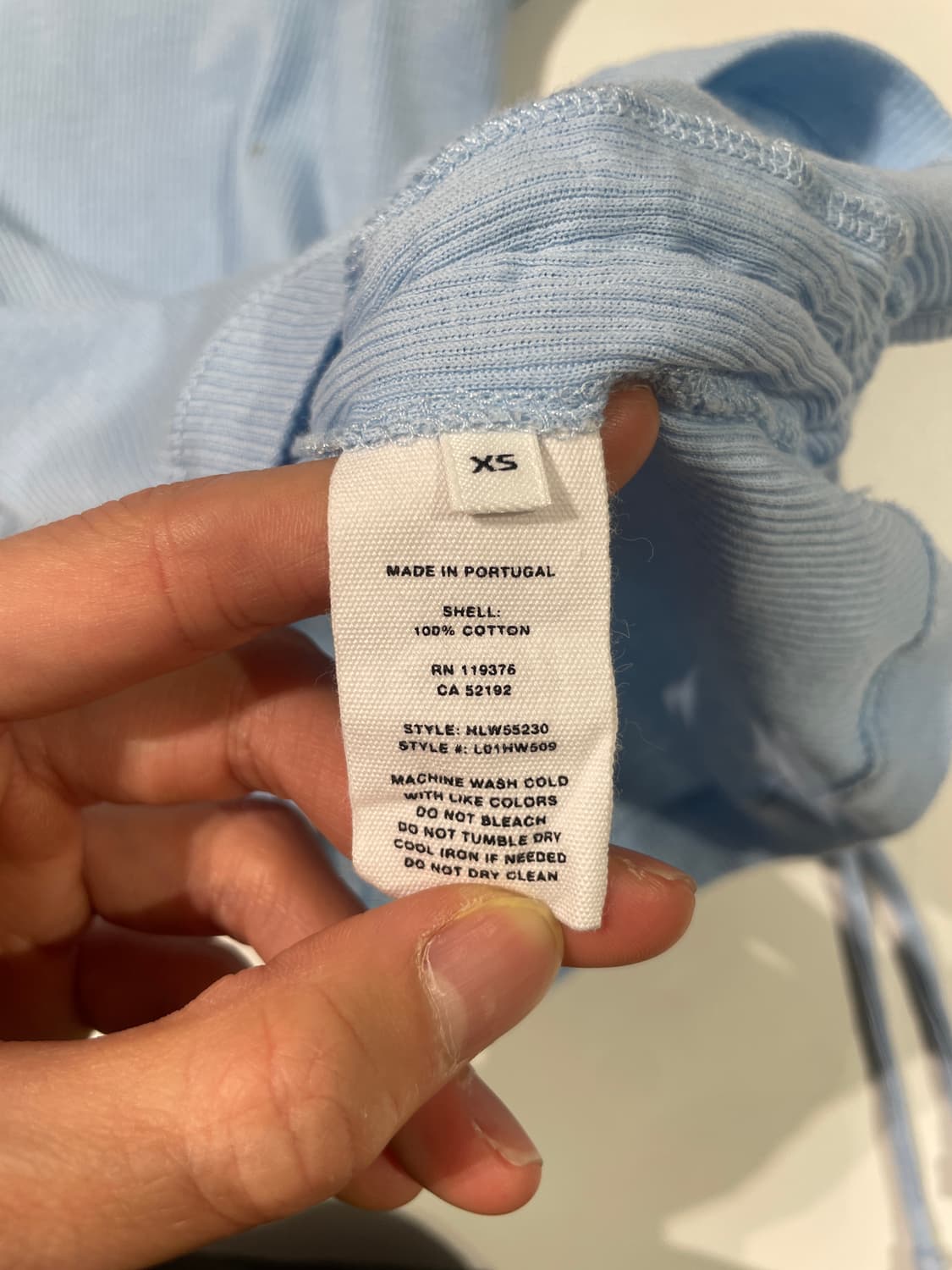 헬무트랭 스카이 블루 스트링 골지 하프 니트 상품이미지8