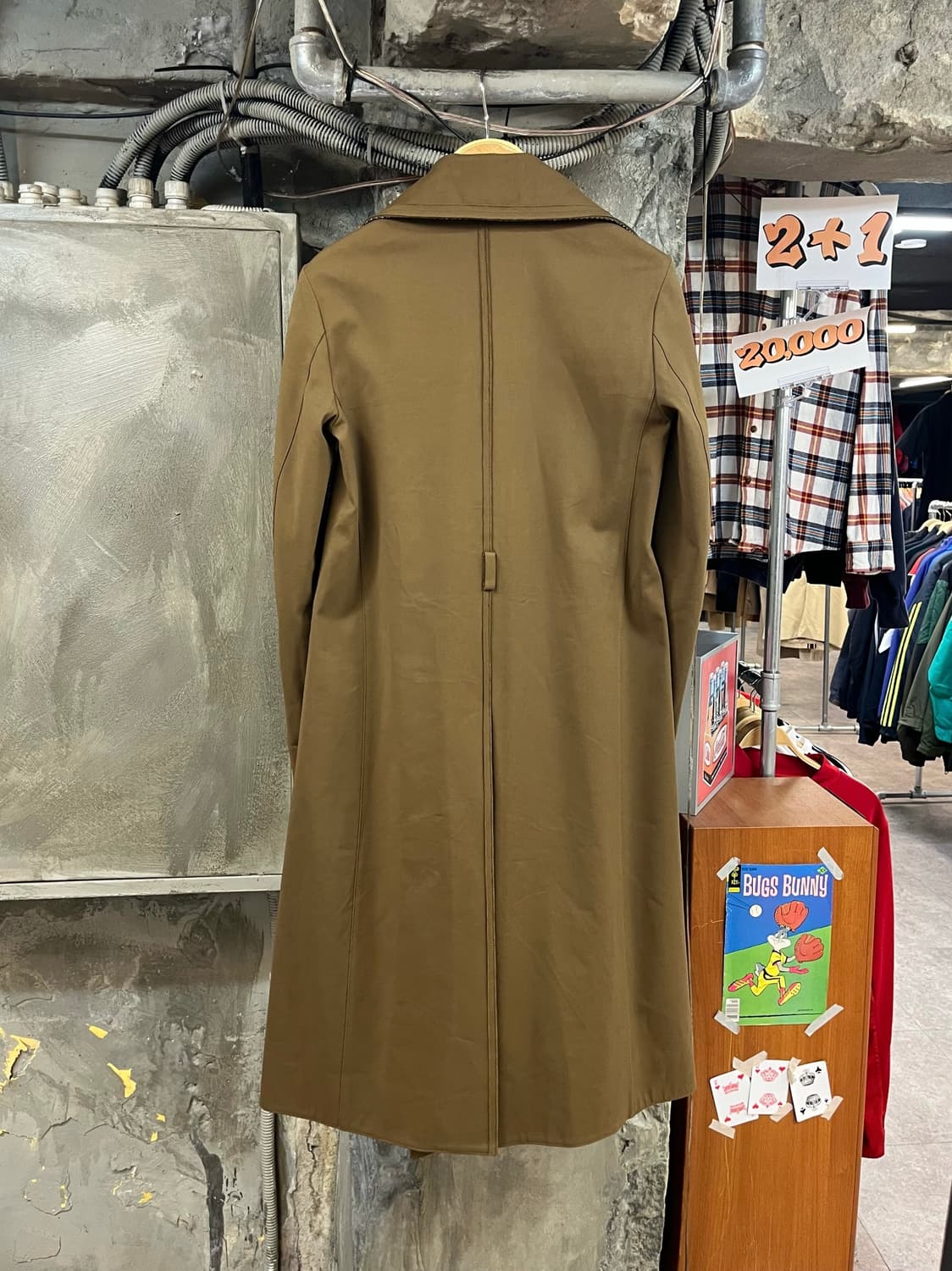 랑방 오픈 카라 롱코트 브라운 #csz3460 상품이미지2