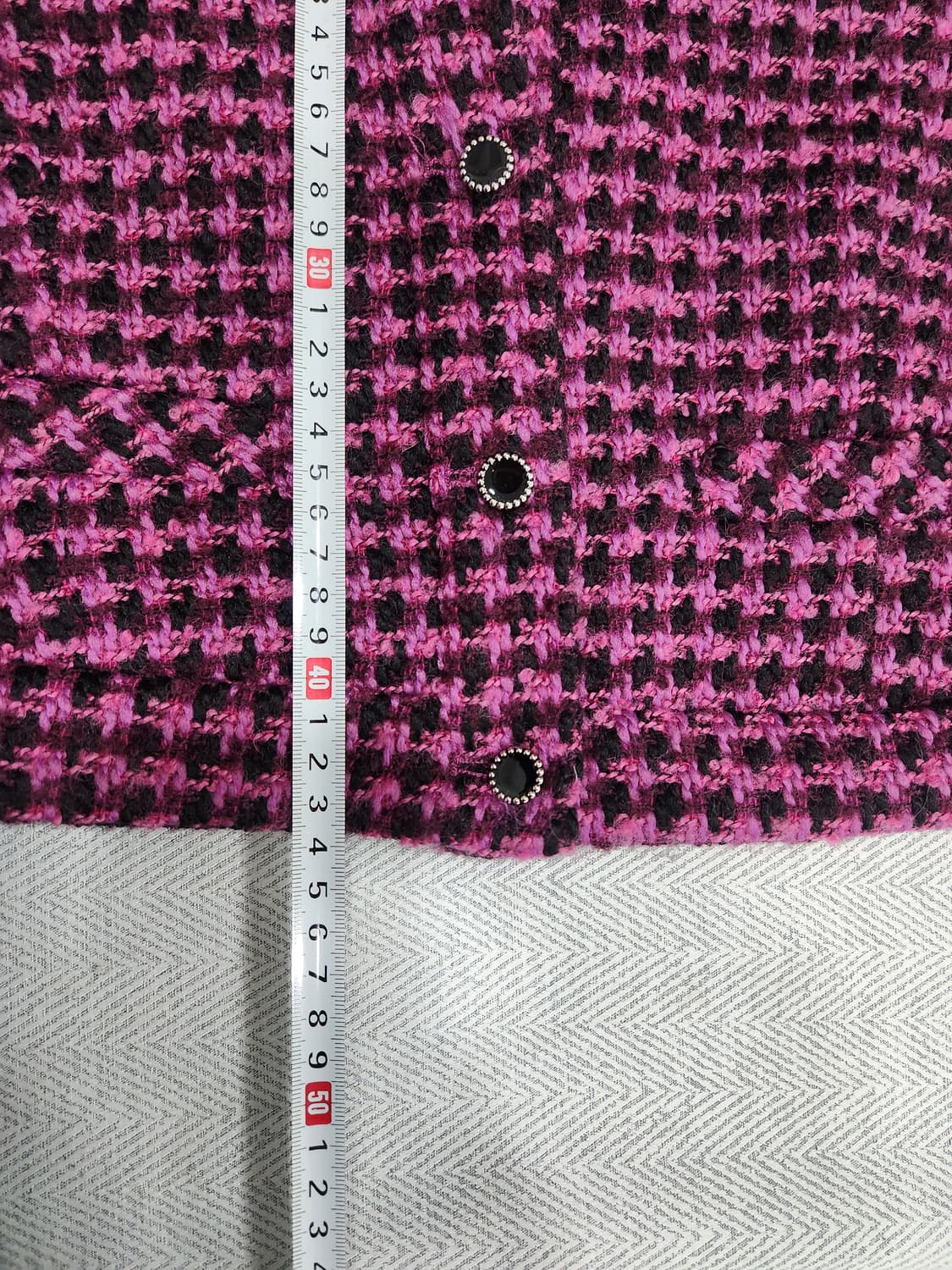 [S] 자라 ZARA 핑크 체크 트위드 크롭 자켓 여성 S 상품이미지8