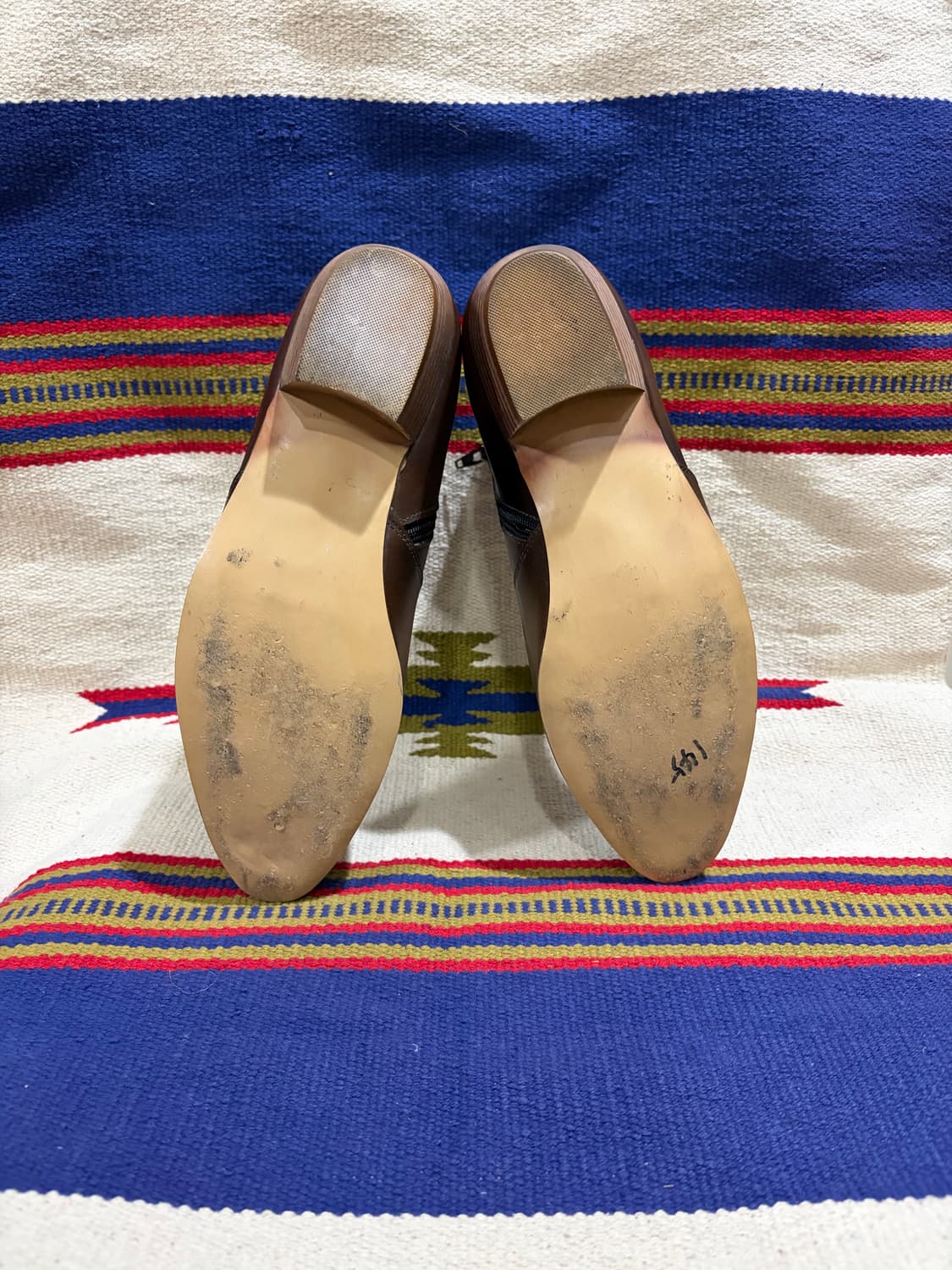 Western side zip brown boots / 웨스턴 가죽 부츠 상품이미지7