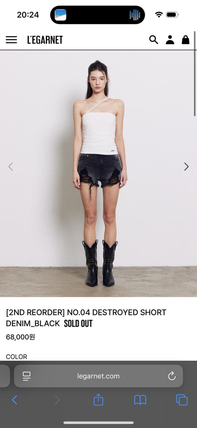 르가넷 SHORT DENIM_BLACK 상품이미지1